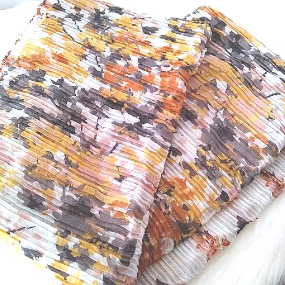 NWT MAURICES DUAL PATTERN CRINKLY INFINITY SCARF AUTUMN FOLIAGE